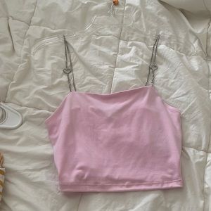 Pink heart chain crop